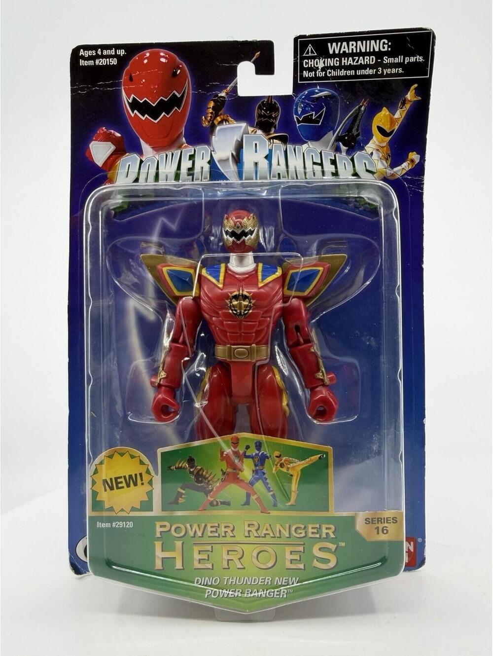 Power Rangers Dino Thunder 5" Red/Blue Ranger New Heroes Series 16, New Sealed